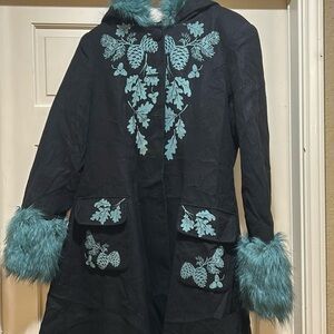 Furred sleeves and hood